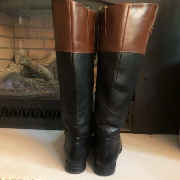 Enzo Angiolini Black and Brown Leather Boots - Picture 3 of 7